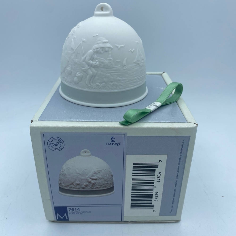 Lladro 1992 Collector Society Summer Bell Porcelain Ornament Retired With Box